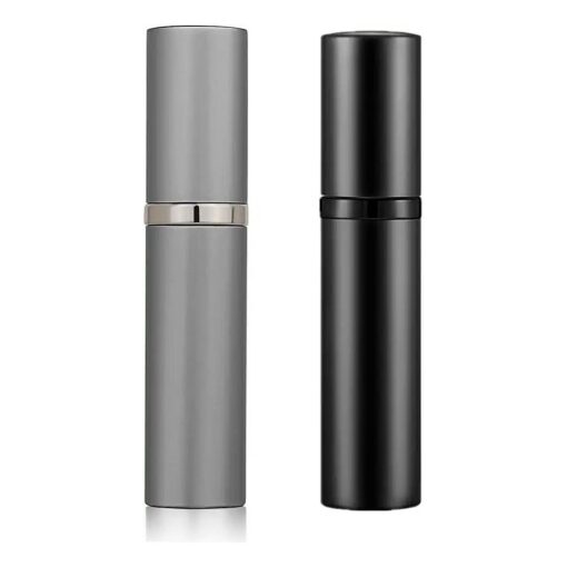 Perfume Atomizer, Portable & Refillable Perfume Bottle For Travel, Leakproof & Luxury Dispenser for Fragrance, Cologne, Mini Empty Spray Bottle for Traveling and Outgoing, 5ml/ ( Black and Grey )