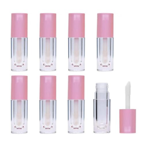 AJLTPA 8 Pieces Lip Gloss Tubes with Wand Empty, 6.5ml Refillable Lip Gloss Bottles Mini Lip Balm Bottles Transparent Lip Gloss Containers with Rubber Stoppers for DIY Lipgloss