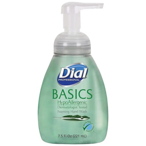 Dial 1325977 Basics Hypoallergenic Foaming Hand Lotion Soap Manual Pump, 7.5oz Bottle ( Pack of 8 )