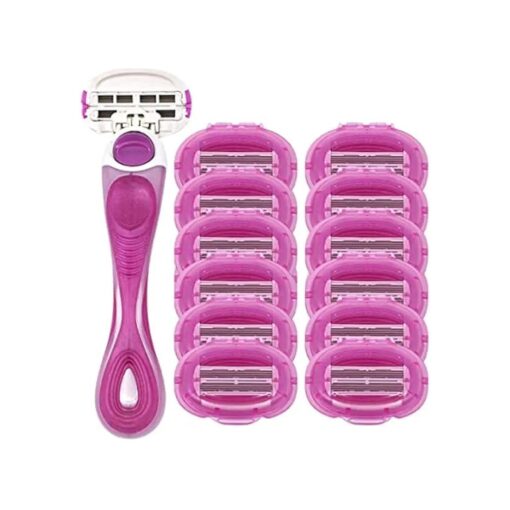 6-Blade Women 's Razor Kit ( Flex Head Handle + 12 Refills ) - The Perfectionist Shaving Kit