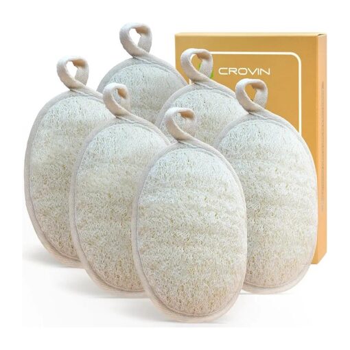 Natural Loofah Exfoliating Body Scrubber, Made with Natural Shower Loofah Sponge for Men and Women 's SPA - 6 Count Gifts Exfoliating Loofah Sponge Package, Perfect for Bath Shower