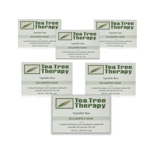 Tea Tree Therapy Vegetable Base Bar Soap, Eucalyptus, 6 Count