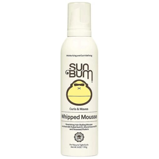 Sun Bum Curls & Waves Whipped Mousse Vegan and Cruelty Free Volumizing Curl Enhancer for Textured Hair 6 oz