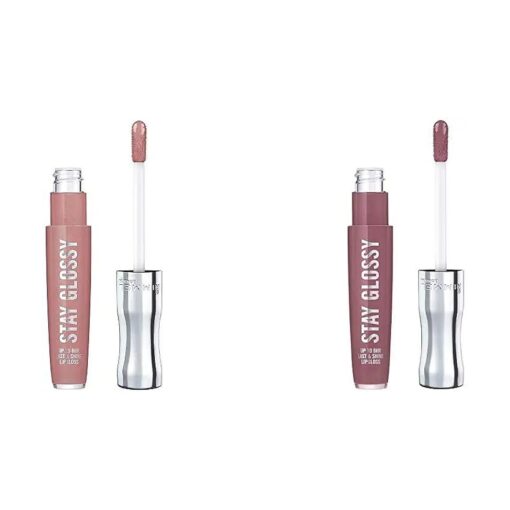 Rimmel Stay Glossy Lipgloss 6 Hour Lip Gloss Blushing Belgraves 0.18 Fl Oz with Lip Gloss in 290 Date Night