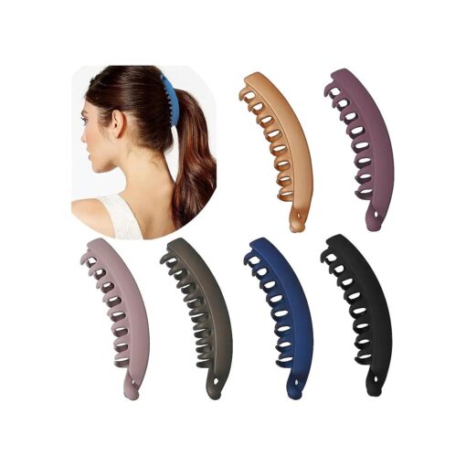 6 Pieces Large Banana Clips Hair Big Banana Hair Clips for Thick hair, Non-slip Ponytail Holder Clip for Women