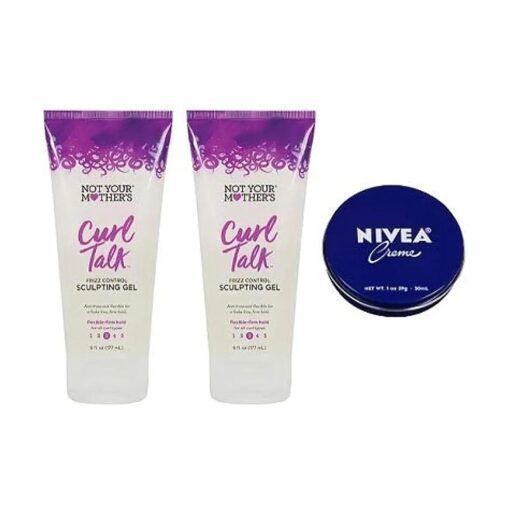 Not Your Mother 's Curl Talk Frizz Control Sculpting Gel 6 Oz, ( Pack of 3 ), Travel Size Body Cream 1 Oz Included .