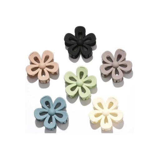 Flower Claw Clips For Women Girls, Cute Medium Hair Claw Clips, Daisy Hair Clips For Thick Thin Hair, 2.75 Inch Flower Matte Large Claw Clips, Non Slip Jaw Clips Hair Accessories, 6 Pack