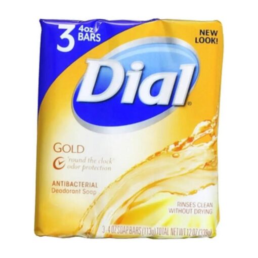 Dial Antibacterial Deodorant Soap Bar, Gold, 4 oz bars, 3 ea ( Pack of 6 )