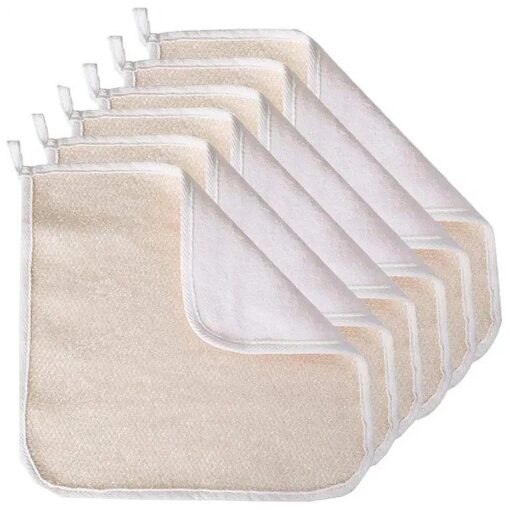 6 Pack Exfoliating Face Body Wash Cloth Towel, Soft-Weave Scrub Towel Cloth Beauty Skin Home Massage Bath Cloth for Skin Care, Shower Scrubber