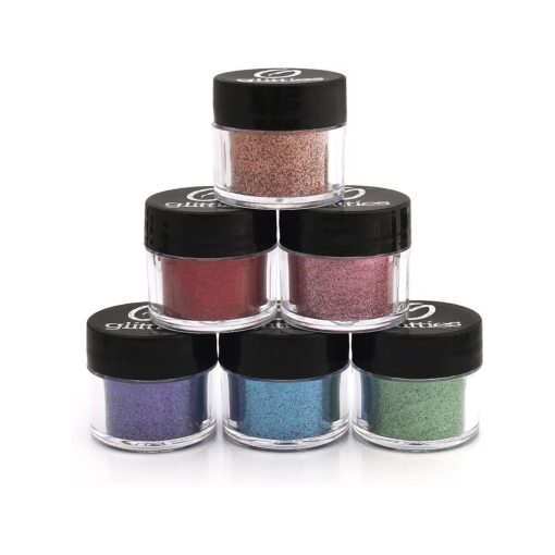 ( 6PK ) Cosmetic Grade Extra Fine Loose Glitter Powder Kit - Safe for Skin ! Perfect for Makeup, Body Tattoos, Face, Hair, Lips, Soap, Lotion, Nail Art - ( 10 Gram Jars )