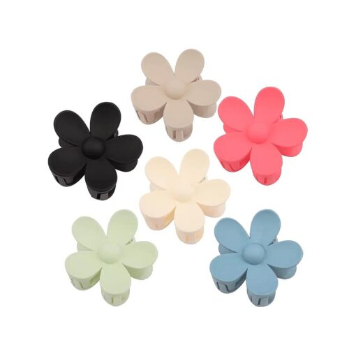 6 Pack Hair Clips for Women, Hair Claw Clips 2.85 Inch Flower Hair Clips, Y2K Accessories Medium Hair Clips Sturdy Claws Clips for Thick Hair, Cute Hair Clips for Girls Hot Summer Hair