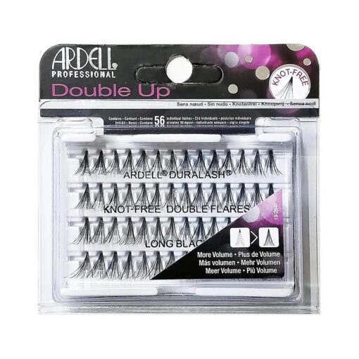 ( 6 Pack ) ARDELL Professional Double Individuals Knot-Free Double Flares - Long Black