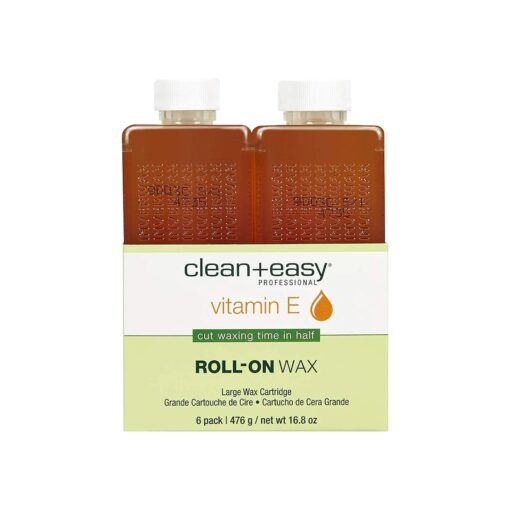 Clean & Easy Vit E Roll-On Wax 6-pack Large Vitamin E, Net Wt, 16.8 oz