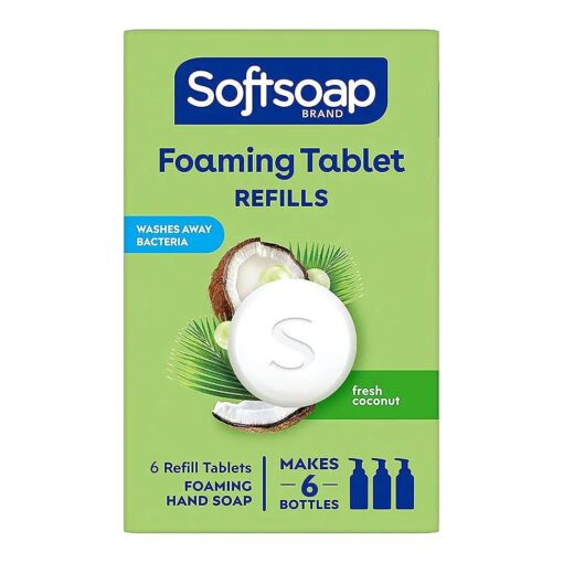 Softsoap Hand Soap Tablets, Foaming Hand Soap Refill Tablets, Fresh Coconut, 6 Tablets