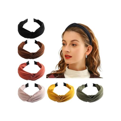 CELLOT 6 Pcs Women Headbands, Girls Knot Hair Hoop Wide Vintage Twisted Headband for Ladies and Girls Hair Accessories