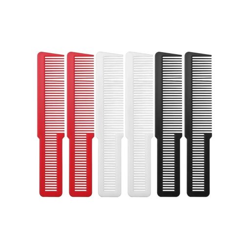 6 Pieces Hair Cutting Comb for Women, Professional Barber Combs Set All Purpose Clipper Comb Hairstylist Hair Comb for Men Stylists Home Salon ( Black, White and Red )