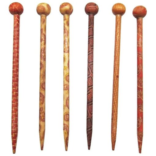 6 Pieces 5.11" Retro Hair Sticks Wood Hairpin Chopsticks Headdress Jewelry Accessories