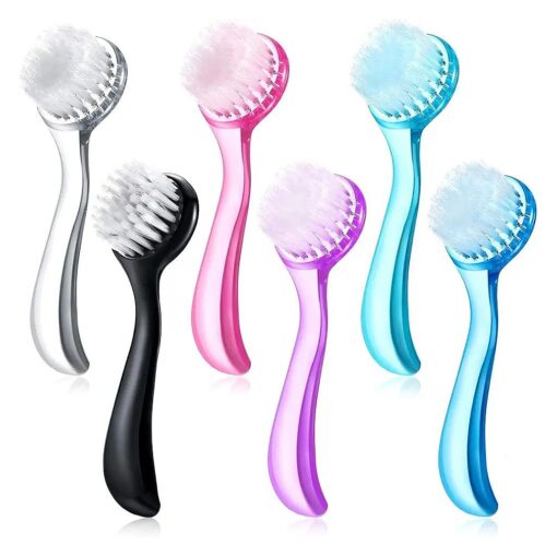 6 Pieces Facial Cleansing Brush Soft Bristle Facial Brush Scrub Exfoliating Facial Brush with Acrylic Handle, Face Wash Scrub Exfoliator Brush for Face Care Makeup Skincare Removal