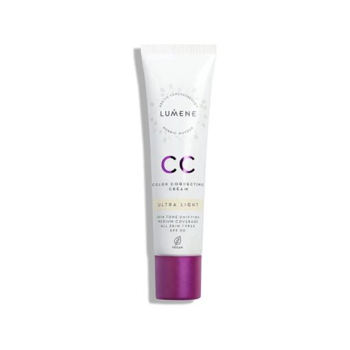 CC Color Correcting Cream infused with Pure Arctic Spring Water - 6 in 1 Medium Coverage for all Skin Types SPF 20-30 ml / 1.0 Fl.Oz, ( Ultra Light )