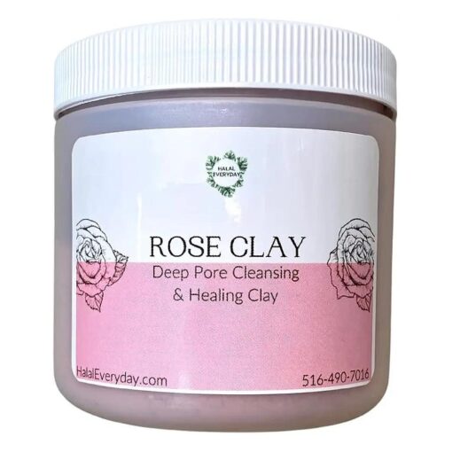 Rose Clay 1/2 Lb - Pure Rose Clay - Detoxifying and Rejuvenating clay - Mild and Gentle Clay -Enough supply for about 60 days- By HalalEveryday ( r )