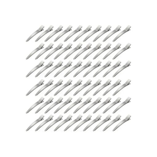 60 Pcs 2.36 Inch Metal Hair Clips for Women Styling Sectioning, Curl Hair Clips for Hair Salon, Barber, DIY, Silver