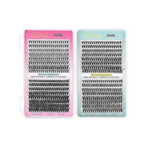 640PCS Individual Lashes Clusters DIY Lash Extensions Book, 3 Styles D Curl Lash Clusters Eyelash Extension at Home ( 30D+40D+50D, 0.05, 10-18mm )