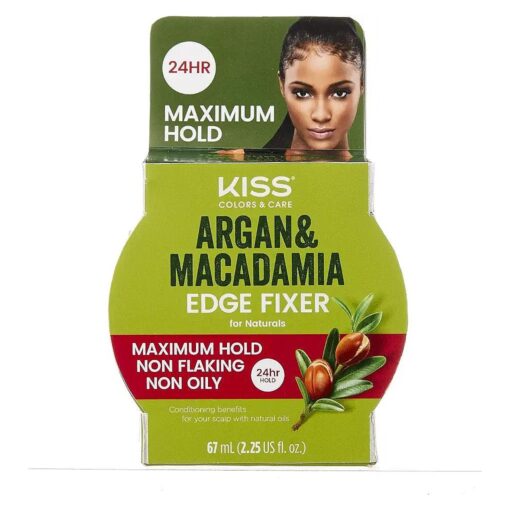 KISS Argan & Macademia Edge Fixer, 24HR Maximum Hold 67mL ( 2.25 US fl.oz, )