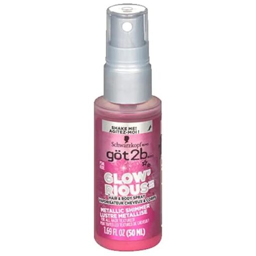 got2b GLOW'RIOUS Metallic Shimmer Hair Glitter & Body Glitter Duel Spray 1.69oz ( Pink )