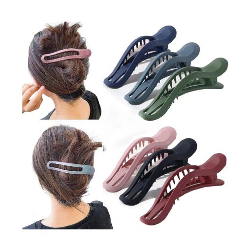 6PCS Hair Claws Clips No Slip Strong Hair Clips Teeth Curve Durable Alligator Duck Bill Jaw Clips Hair Styling Accessories ( 01 )