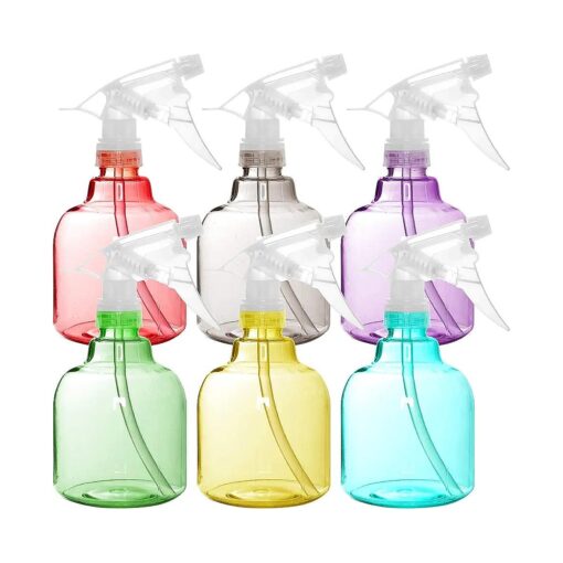 Youngever 6 Pack Empty Plastic Spray Bottles, 6 Assorted Colors ( 16 Ounce )