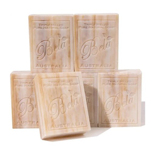 BELA, Sandalwood, Natural Ingredient Soap Bars, Triple-French Milled Moisturizing Natural Soap Bars Gift Sulfate-Free ( 93g ) 3.3 oz each - 6 Pack