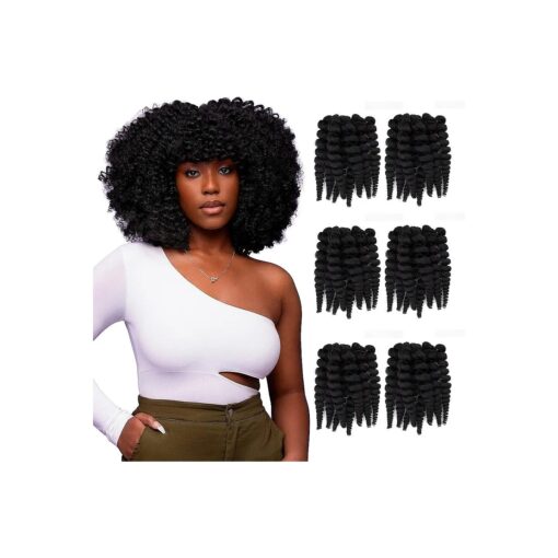 Darling Flexi Rod Curls 6X Crochet Hair Extensions, ( 3 packs of 2x per pack ), Natural & Soft Texture, Fluffy Wand Curl, 14 Inch, 1B