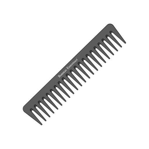 7 Inch Detangling Comb | Black Carbon Fiber | Large Wide Tooth Detangler Comb | For Straight or Curly Hair | Wet or Dry Hair | Professional Grade Styling Comb for Men and Women ( Single Black )