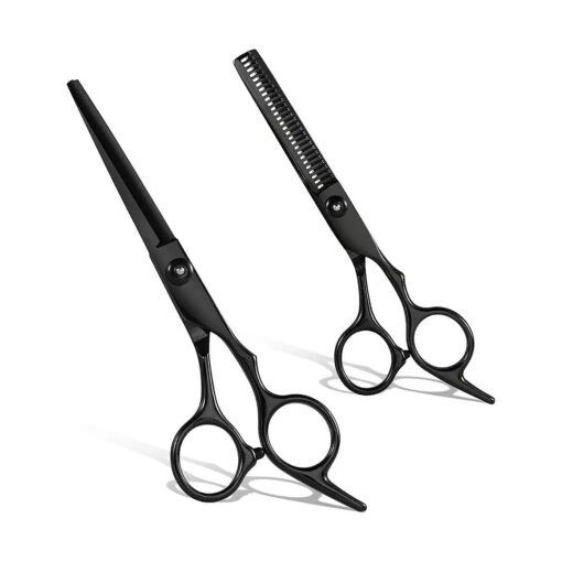 2 Pcs Sharp Hair Cutting Scissors, Stainless-Steel 6.7" Barber Scissors Professional, Multifunctional Thinning Shears for Hair Cutting, Wigs Texturizing Tools for Women Men Home Salon