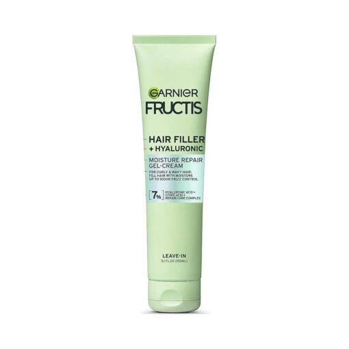 Garnier Fructis Hair Filler Moisture Repair Gel-Cream, Hair Gel for Curly, Wavy Hair with Hyaluronic Acid, 5.1 Fl Oz, 1 Count