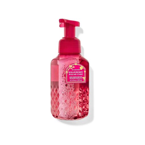 Bath and Body Works Strawberry Pound Cake Gentle Foaming Hand Wash Pretty Floral Label 8.7 Ounce