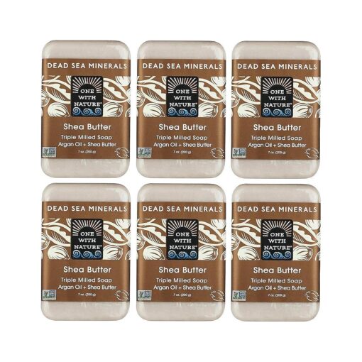 One With Nature Shea Butter Dead Sea Mineral Soap, 7 Ounce Bars ( Pack of 6 )