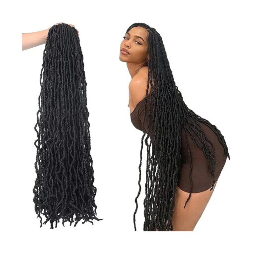 36 Inch 7 Packs Soft Locs Crochet Hair Whole Strand No Extended Long New Faux Locs Pre-looped Super Lightweight Synthetic Crochet Hair Braids For Black Women ( 36inch, 7packs, 1b )