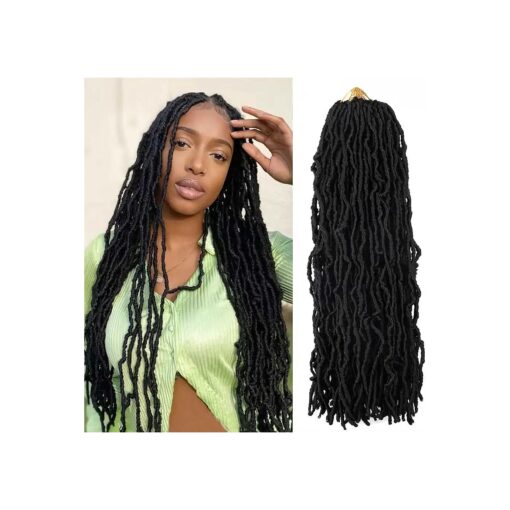 7 Packs 24 Inch Soft Locs Crochet Hair Pre Looped Curly Wavy Faux Locs Crochet Braids for Natural Butterfly Crochet Hair for Black Women ( 24 inch ( pack of 7 ), 1B )