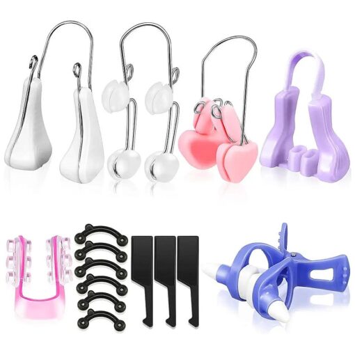 7 Pieces Nose Up Lifting Shaper Clips Set Nose Bridge Slimming Tool Silicone Nose Lifter Beauty Clip Tools for Wide Nose, Low Nose, Curved Nose, Big Nose