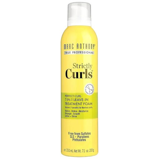 Marc Anthony Leave In Hair Treatment, Strictly Curls - 7-In-1 Treatment Foam for Curly Hair Defines, Defrizzes, Moisturizes, Detangles, Softens & Shines with Avocado Oil & Shea Butter - 7.1 Ounce