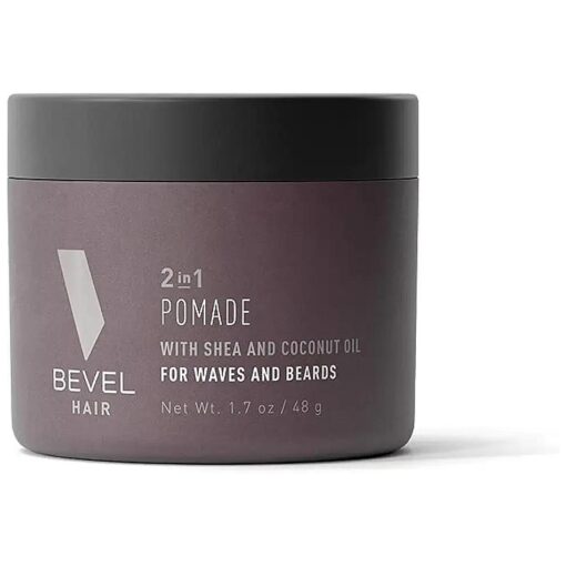 Beard Balm & Hair Pomade by Bevel with Coconut Oil and Shea Butter, Beard Care for Men, 1.7 oz ( Packaging May Vary )