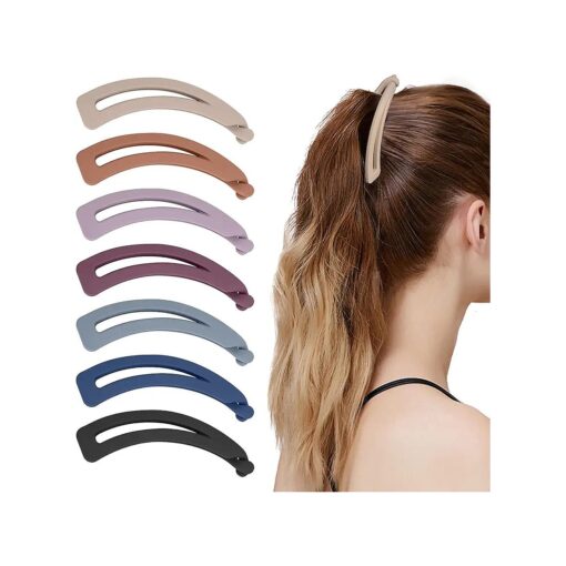 7Pcs Banana Hair Clips for Women Thick Hair, Strong Holder 4.5" Large Ponytail Matte Cute Banana Clip Hairs, No Slip Girl Ladies Fashionable Beauty Clamp Clasp Clip