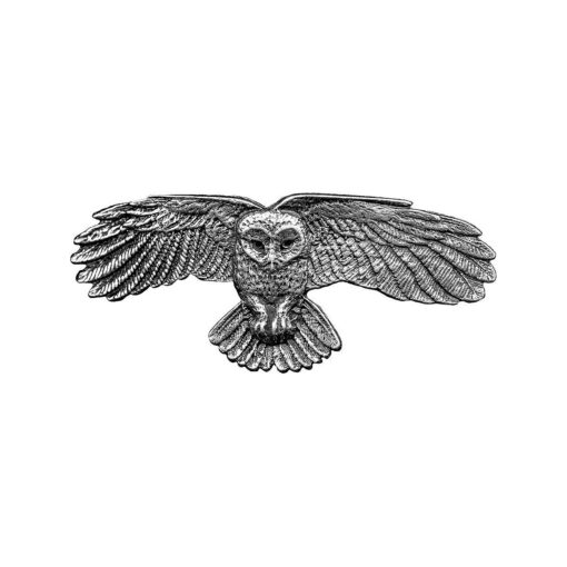 Owl Hair Clip, Hand Crafted Metal Barrette Made in the USA with a Medium 70mm Clip By Oberon Design