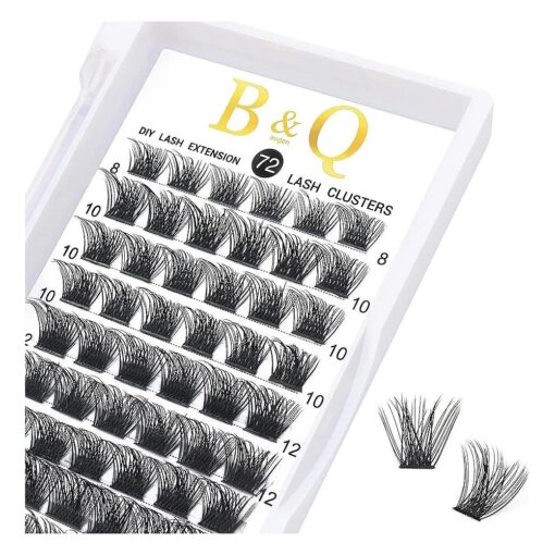 Lash Clusters B02 DIY Eyelash 72 Cluster Lashes C D Curl B & Q LASH Mega Volume Individual Lashes Eyelash Clusters Wispy Lashes Cluster DIY at Home ( NM-D-8-16MIX )