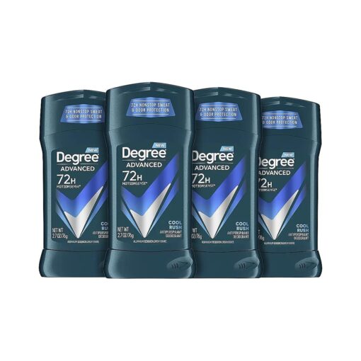 Degree Men Advanced Protection Antiperspirant Deodorant Cool Rush 4 count 72-Hour Sweat and Odor Protection Antiperspirant For Men With MotionSense Technology 2.7 oz