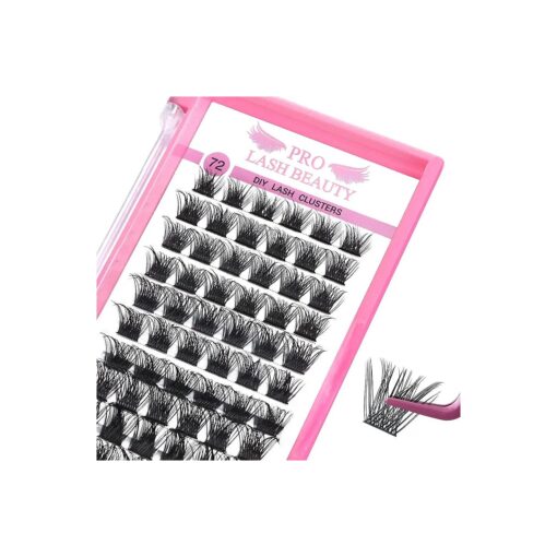 72 Pcs Individual Cluster Lashes DIY Lash Extension Volume-C-12-18mix Eyelash Clusters Volume Wispy Lashes Super Thin Band Reusable Soft & Comfortable ( Volume-C-12-18 mix )