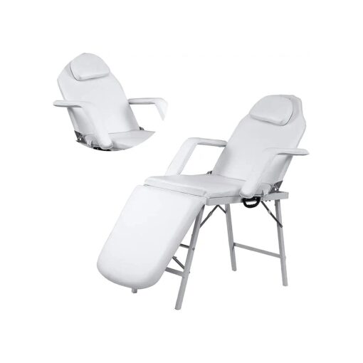 73" L Adjustable Barber Spa Salon Massage Bed Facial Beauty Tattoo Chair White