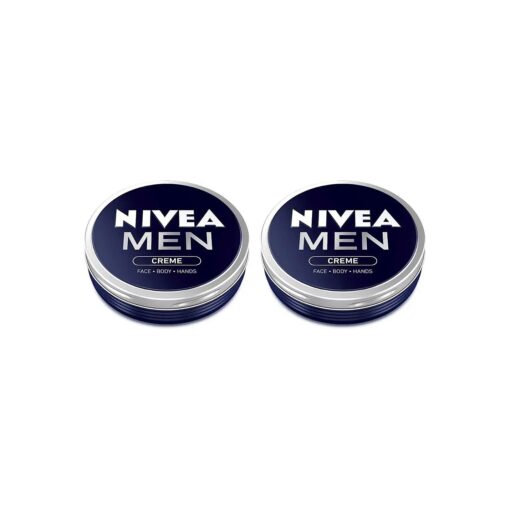 2x Nivea MEN CREME Cream FACE HAND BODY Moisturiser Dry Skin 75ml TIN by Nivea