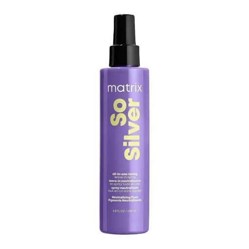 So Silver All-In-One Leave-In Toning Spray | Neutralizes Yellow, Brassy Tones | Nourishes Hair and Controls Frizz| For Color Treated Hair | 6.8 Fl, Oz